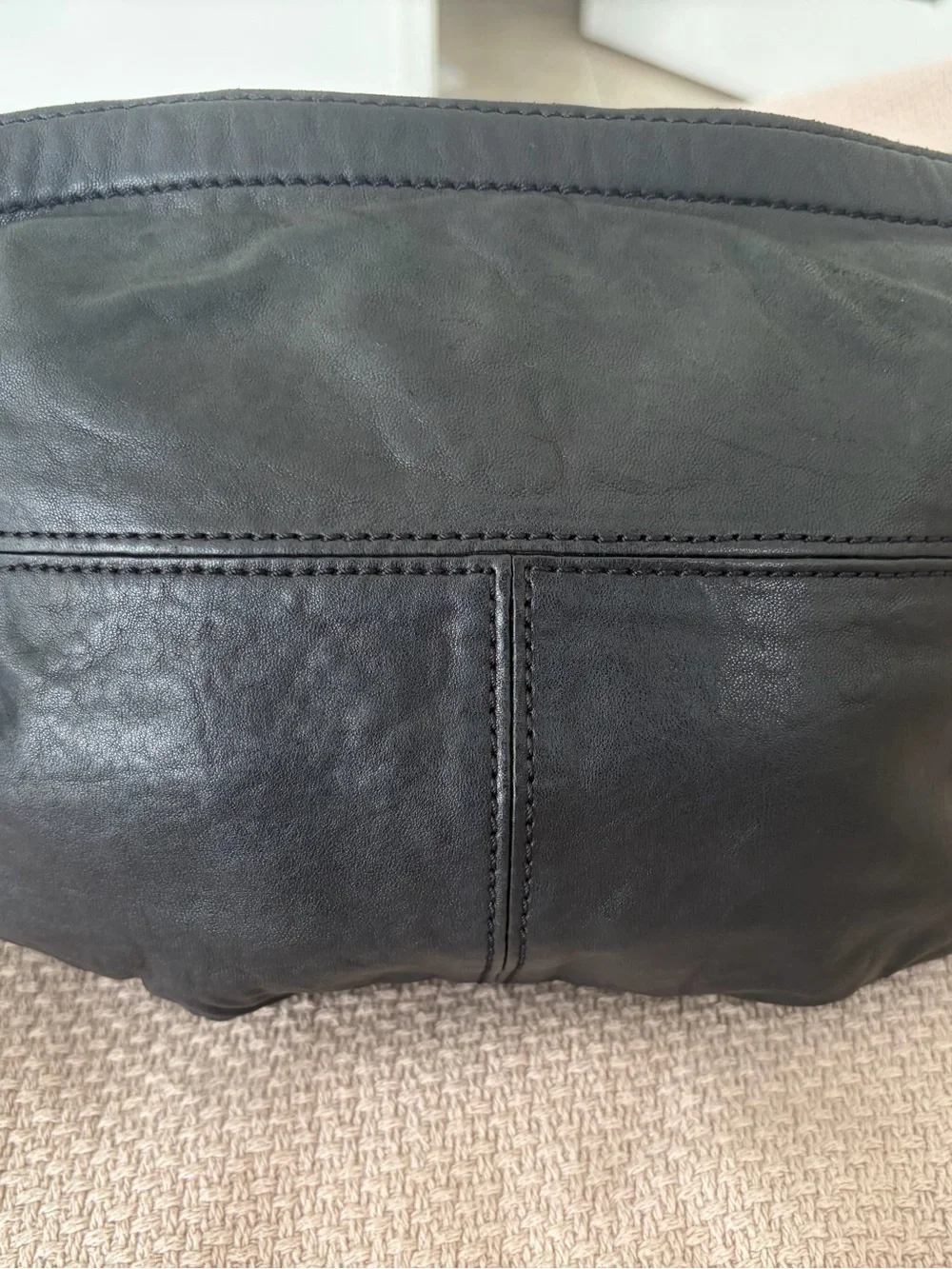 L.A.M.B shoulder bag. Y2K Black Leather crossbody. Hobo style